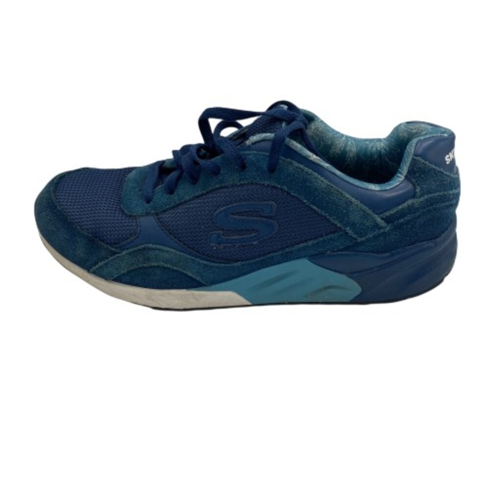Skechers OG 95 Womens 8 Athletic Running Shoes Navy Leather Lace Up Sneakers